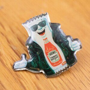 Rare Vintage Heinz Tomato Ketchup Guy Metal Lapel Pin Small 1" Backpack Pin